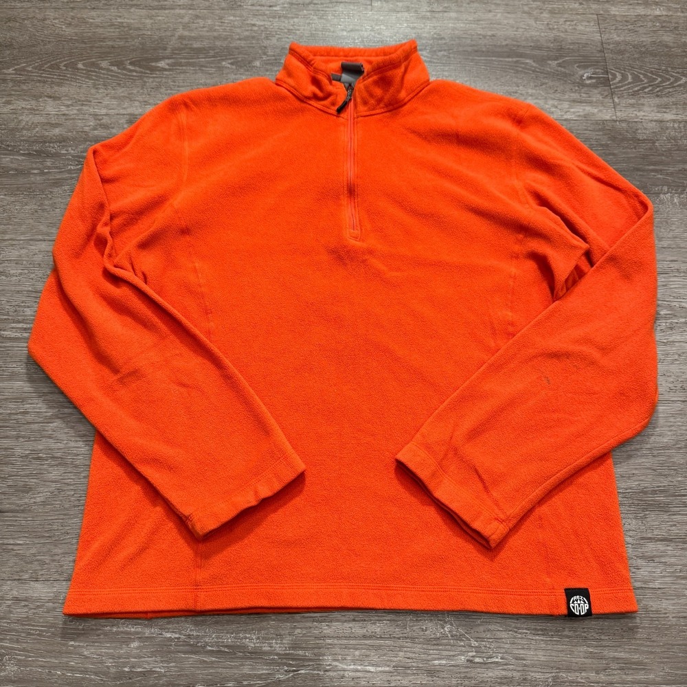 REI COOP Sweater Mens Medium Orange Half Zip Pullover Outdoor Hiking‎ Camping